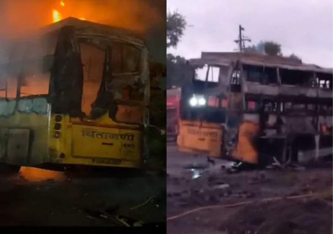 Adarsh Maharashtra | नाशिकमध्ये 'बर्निंग बस'; पहाटे प्रवासी गाढ झोपेत असतानाच काळाचा घाला, काय...