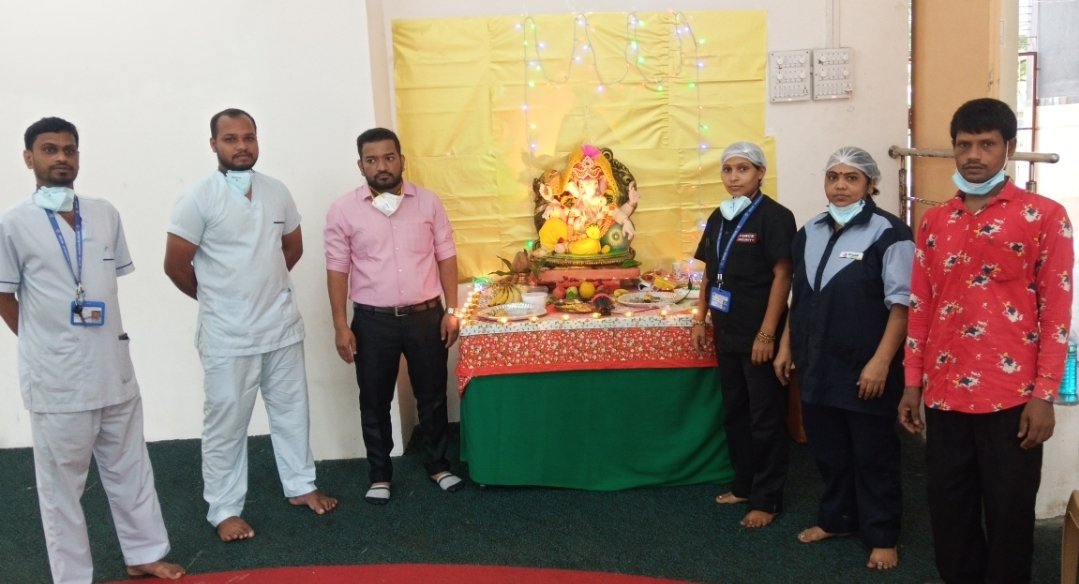 Adarsh Maharashtra | मिठागर कोविड उपचार केंद्रात श्री गणेशाचे आगमन