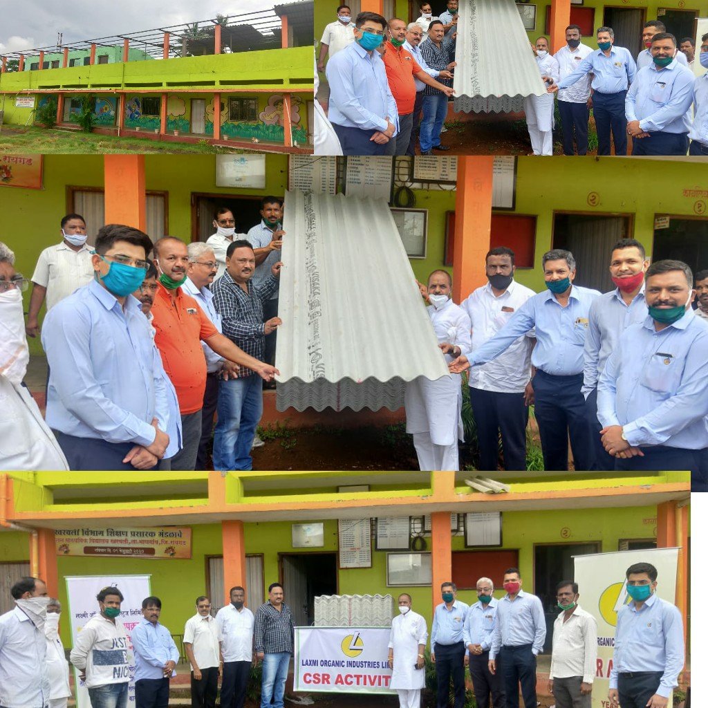 Adarsh Maharashtra | आमदार भरतशेठ गोगावले यांच्या हस्ते लक्ष्मी ऑर्गॅनिक कंपनी CSR अॅक्टिविटी मधून उपलब्ध झालेल्या दोन हजार सिमेंट पत्र्यांचे माणगांव आणि म्हसळा तालुक्यातील शाळांमध्ये वाटप
